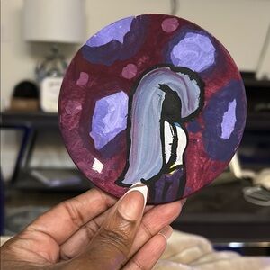 Abstract Purple and Blue Art Coaster
